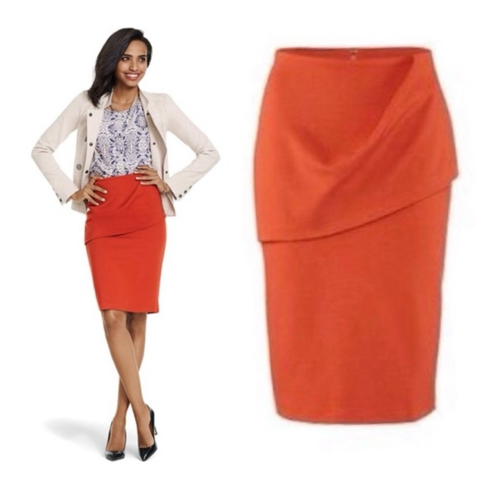 CABI #3099 NWT Overlay Pencil Skirt Tumeric Size 6